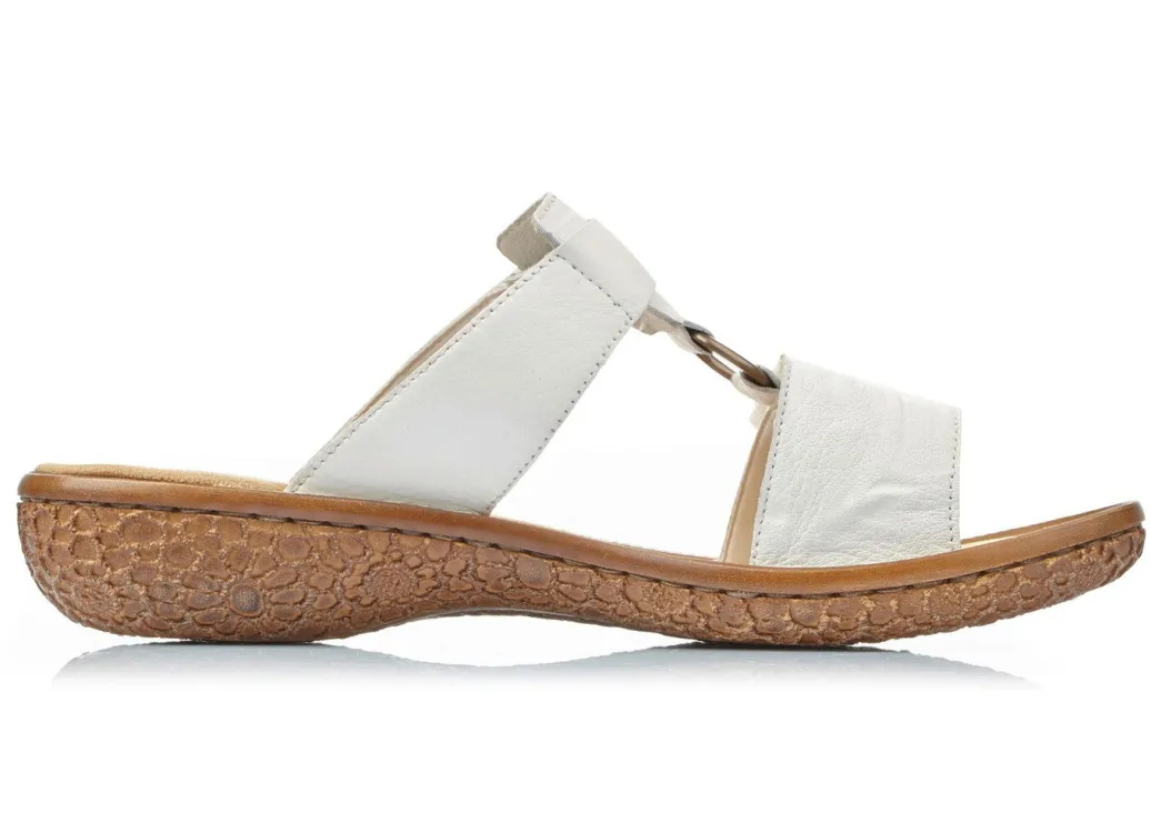 Outlet Rieker, modische Damen-Pantoletten, Weite H, mit Klettverschluss Damen Pantoletten