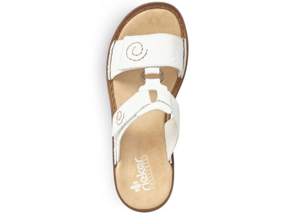 Outlet Rieker, modische Damen-Pantoletten, Weite H, mit Klettverschluss Damen Pantoletten