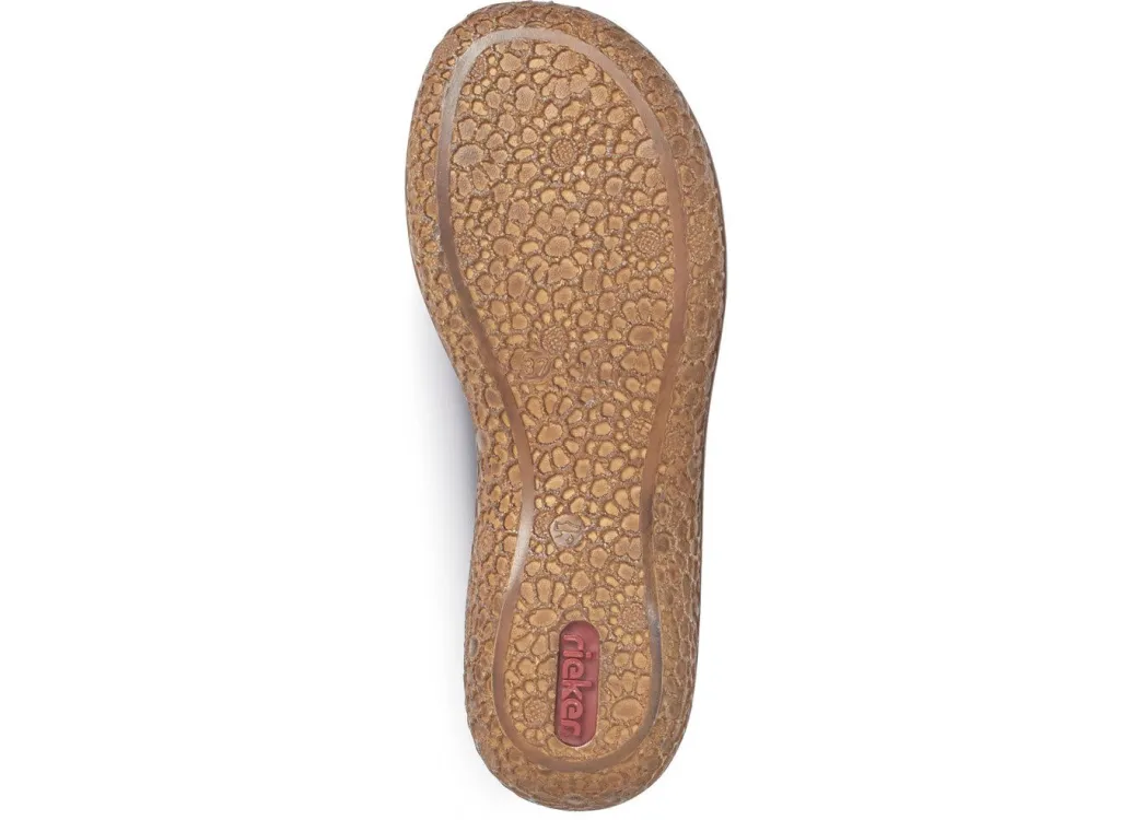 Outlet Rieker, modische Damen-Pantoletten, Weite H, mit Klettverschluss Damen Pantoletten