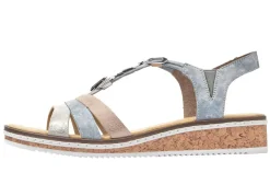 Discount Rieker, modische Damen-Sandalen, mit Gummizug Damen Sandalen