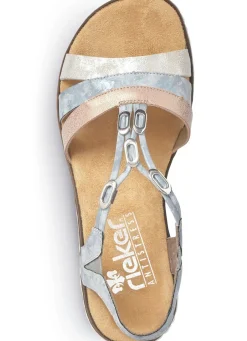 Discount Rieker, modische Damen-Sandalen, mit Gummizug Damen Sandalen