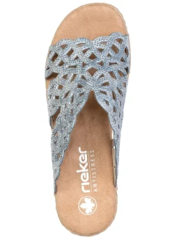 Discount Rieker, schicke Damen-Pantoletten, mit luftigen Durchbrüchen Damen Pantoletten