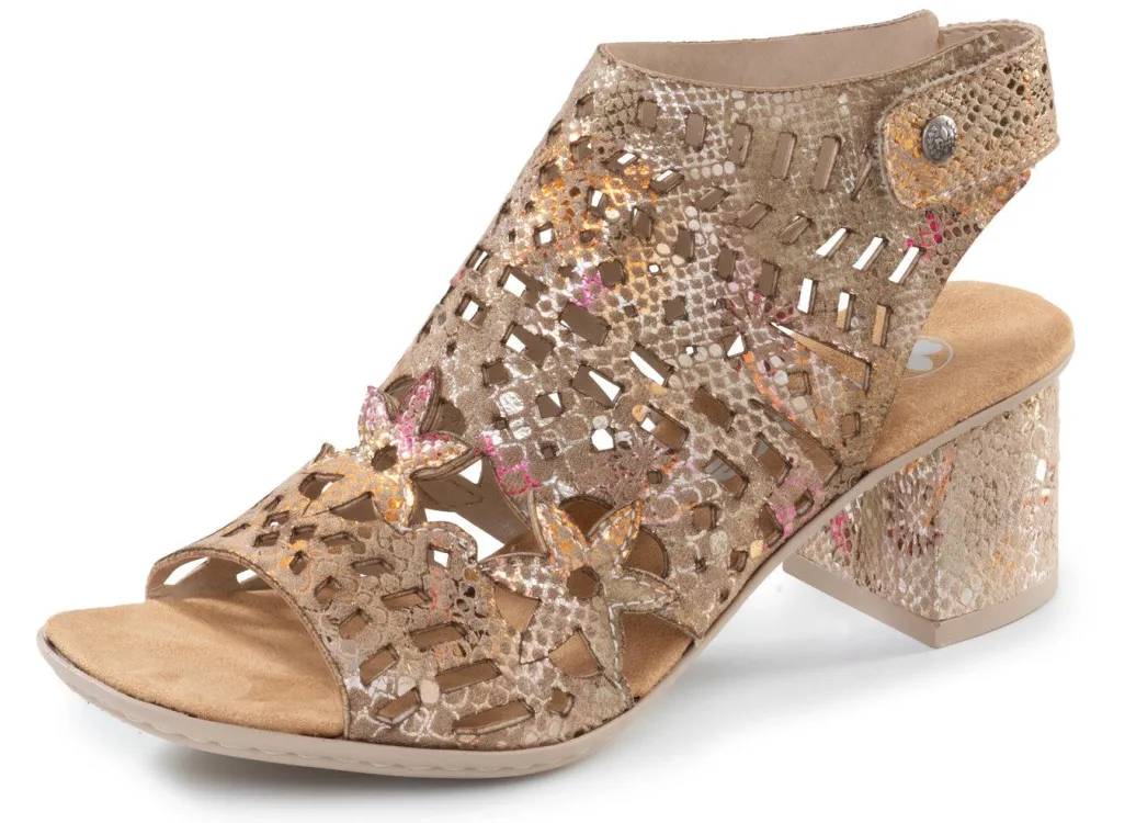 New Rieker, trendige Damen-Sandaletten, mit Fersen-Klettverschluss Damen Sandalen