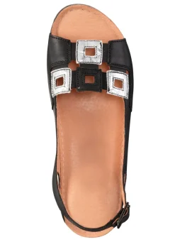 New Sandale aus Rind-Nappaleder mit verstellbarem Fersenriemchen Damen Sandalen