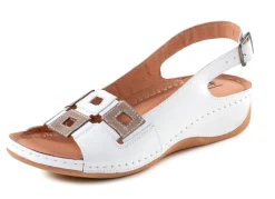 Sandale aus Rind-Nappaleder mit verstellbarem Fersenriemchen Damen Sandalen