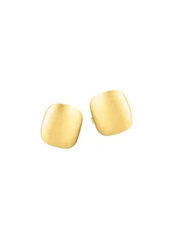 Damen Mona Ohrschmuck<Satinierte Ohrstecker aus Gold