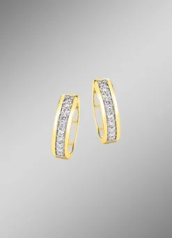 Damen Mona Ohrschmuck<Schicke Klappcreolen mit 20 Brillanten