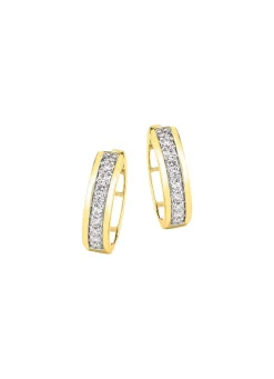 Damen Mona Ohrschmuck<Schicke Klappcreolen mit 20 Brillanten