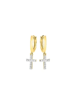 Damen Mona Ohrschmuck<Schicke Klappcreolen mit 2 Diamanten