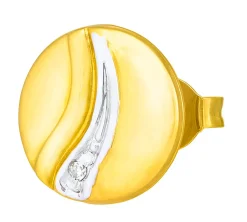 Hot Schicke Ohrstecker in Bicolor mit 2 Diamanten Damen Ohrschmuck