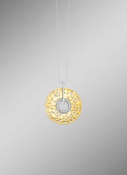 New Schicker Anhänger in Bicolor mit Zirkonia Damen Anhänger