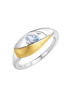 Best Schicker Damenring mit Blautopas Damen Ringe