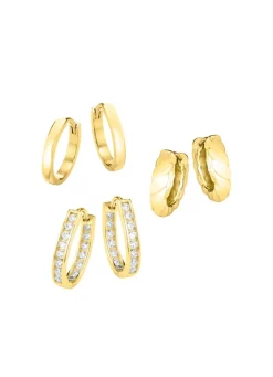 Discount Schmuckset, 3-teilig, aus 3 Paar Creolen Damen Ohrschmuck