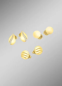 Hot Schmuckset, 3-teilig, aus 3 Paar Ohrsteckern Damen Ohrschmuck