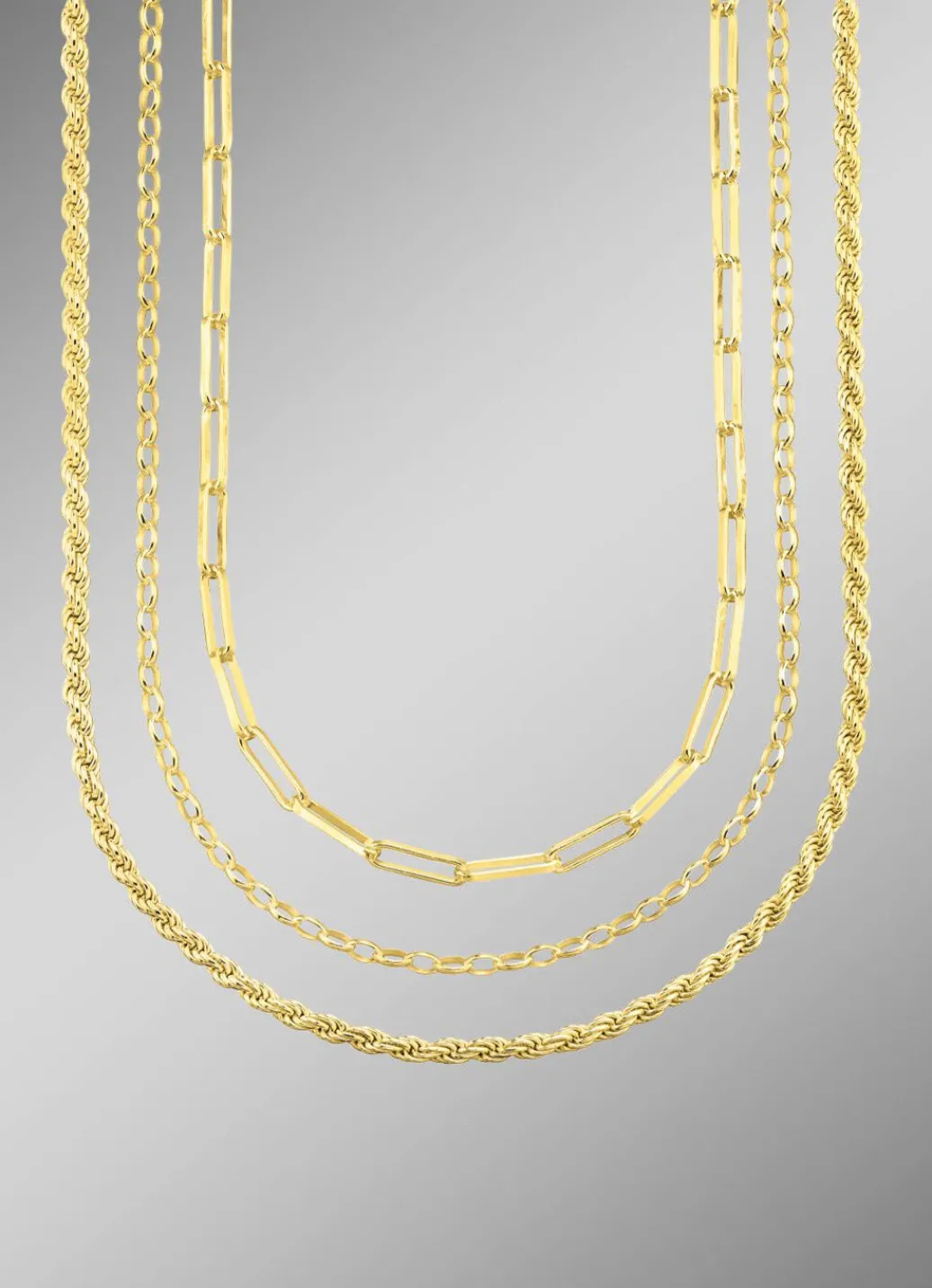 Online Schmuckset, 3-teilig, aus drei Halsketten Damen Halsketten