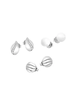 Schmuckset, 3-teilig, aus drei Paar Ohrsteckern Damen Ohrschmuck