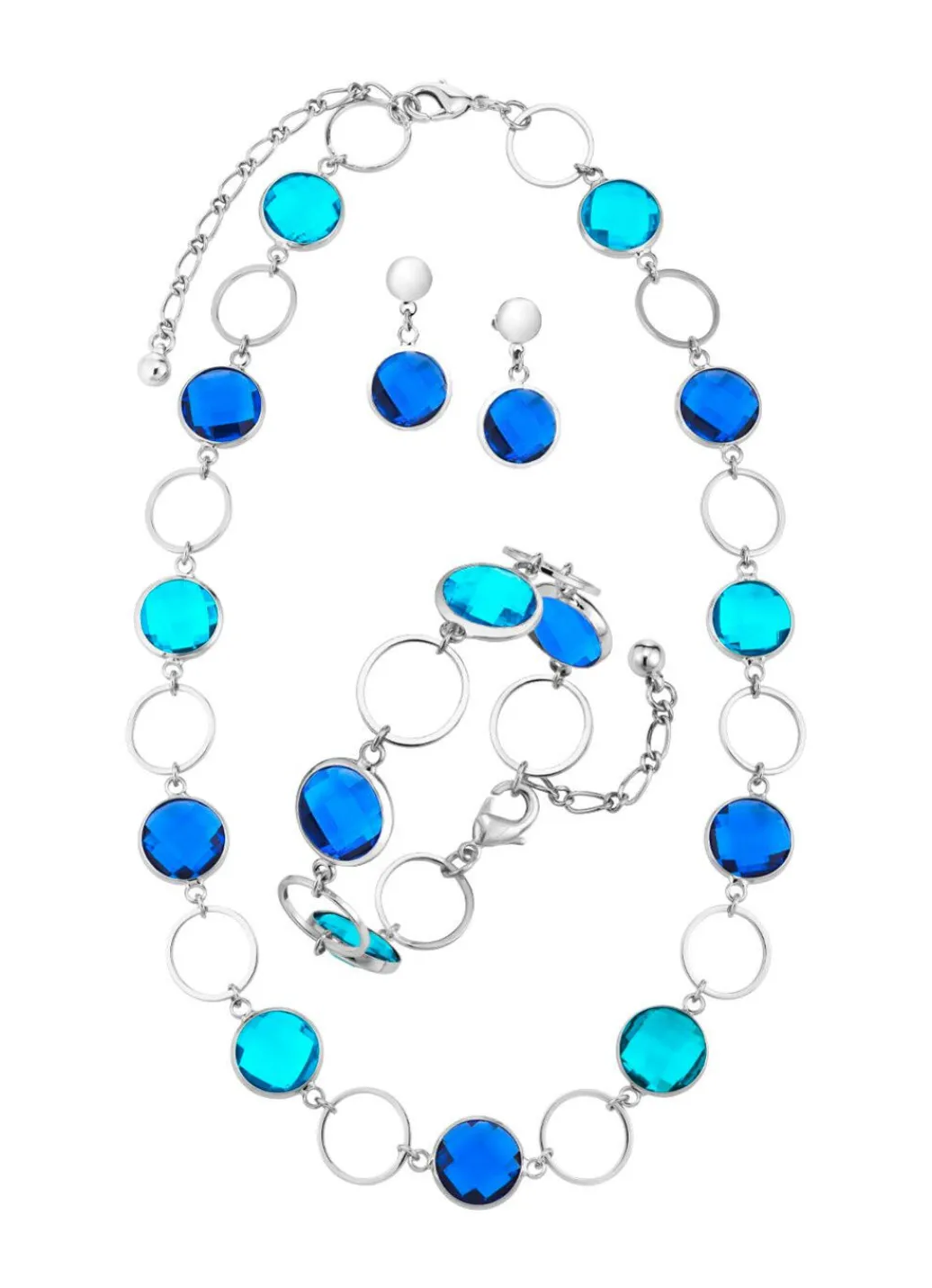 Outlet Schmuckset, 3-teilig, mit Kristallsteinen Damen Ohrschmuck|Halsketten