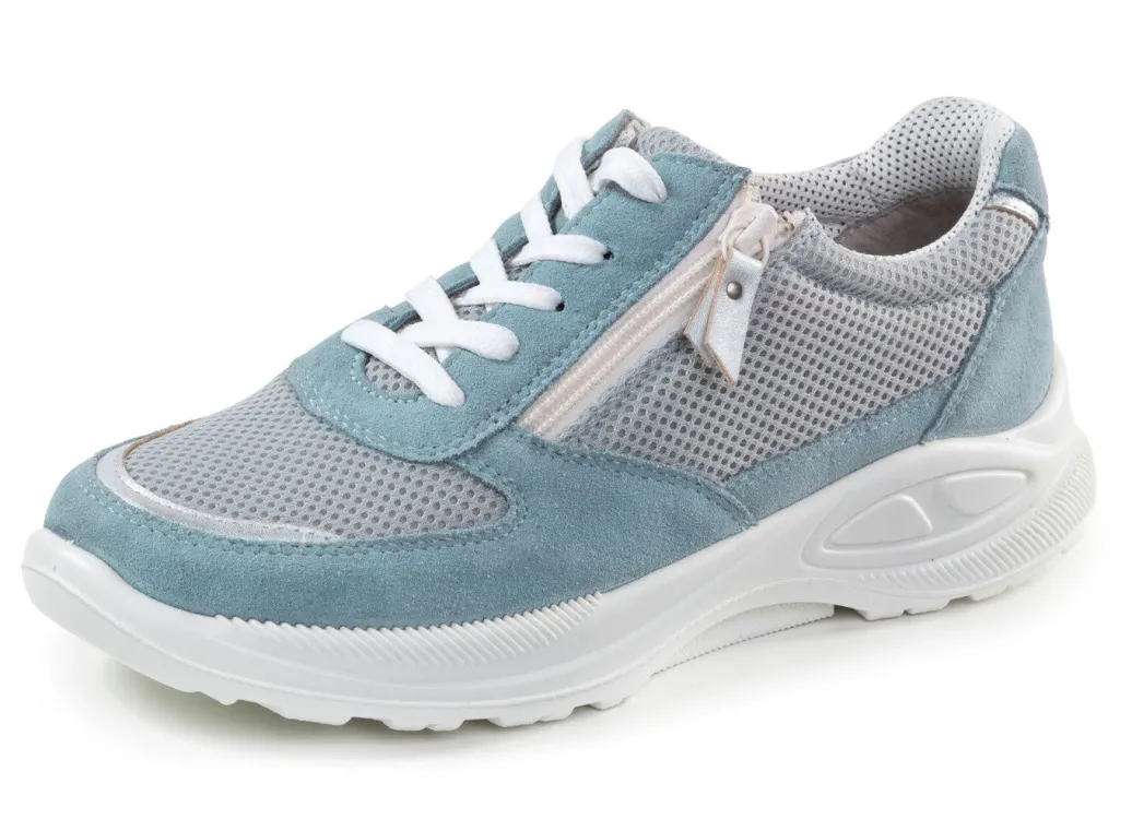 Outlet Schnürschuh aus Meshmaterial und Veloursleder Damen Sneaker & Sportschuhe|Schnürschuhe