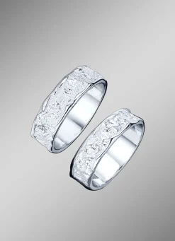 Hot Schwerer Partnerring mit markanter Struktur Damen Ringe|Ringe