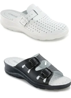 Best Set: Pantolette in Schwarz und Clog in Weiß Damen Pantoletten|Clogs