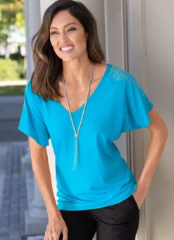 Discount Shirt in 2 Farben Damen Kurzarm