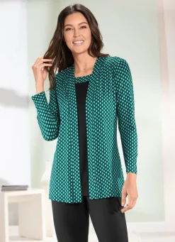 Discount Shirt in 2-in-1 Optik Damen Langarm