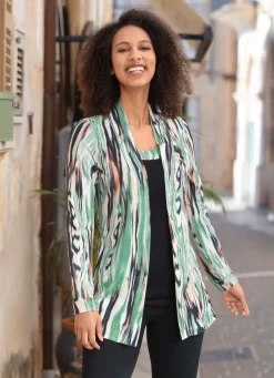 Discount Shirt in Jacken-Optik Damen Langarm