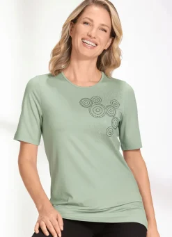 Damen Mona Kurzarm<Shirt in Jadegrün