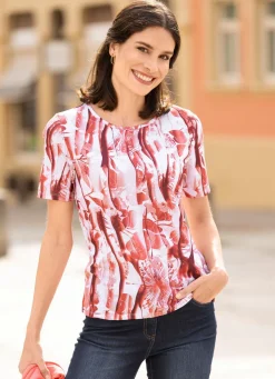Damen Mona Kurzarm<Shirt mit Alloverdruck