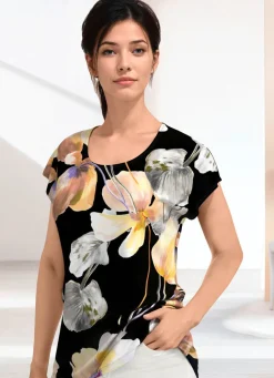 Damen Mona Kurzarm<Shirt mit überschnittener Schulterpartie