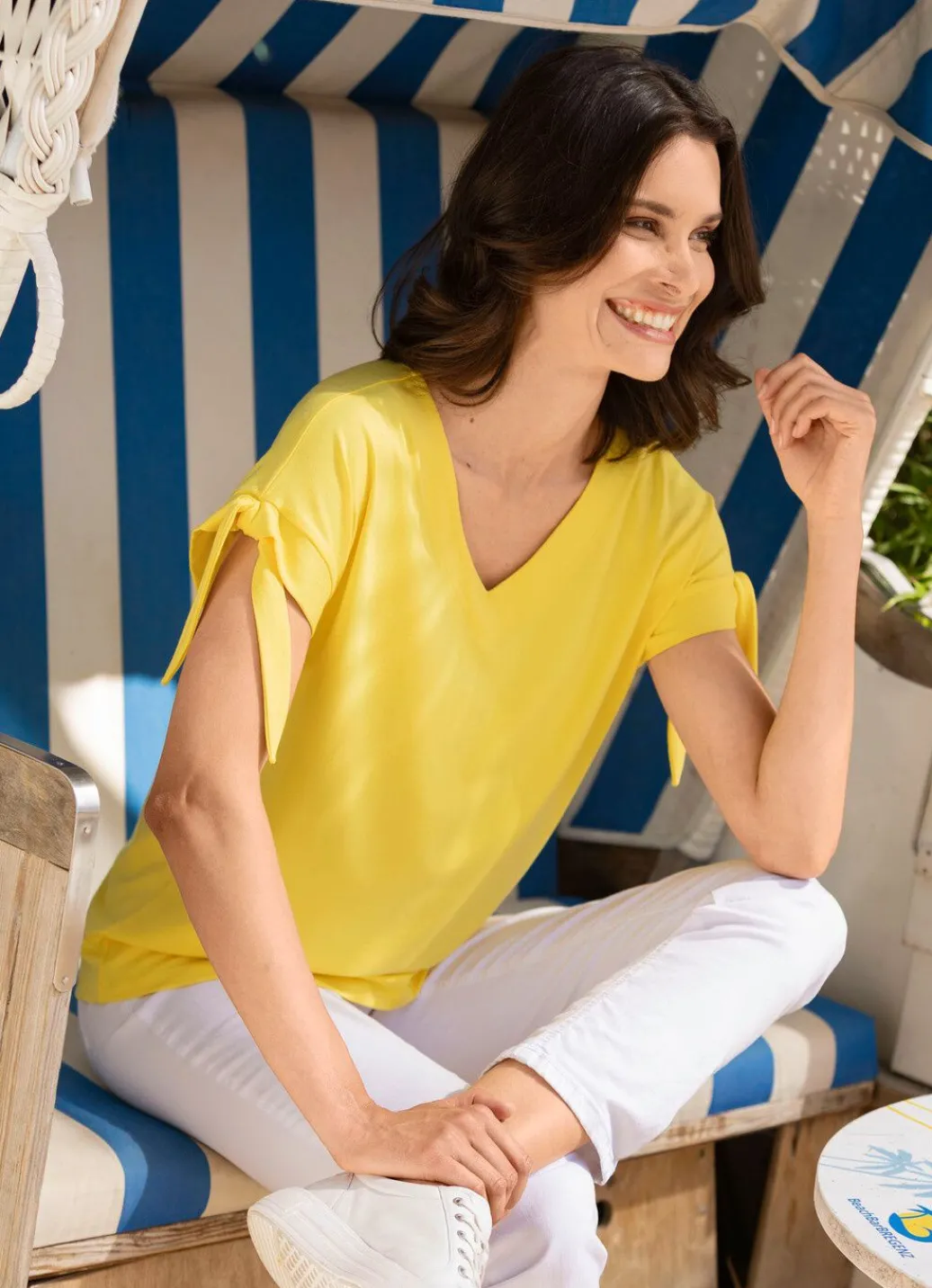 New Shirt mit Bindeband in 2 Farben Damen Kurzarm