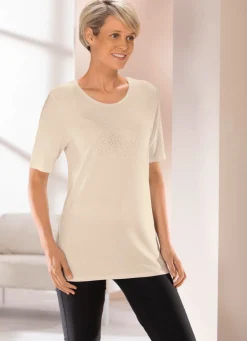 Hot Shirt mit edler Strasszier Damen Shirts Mit Strass|Kurzarm