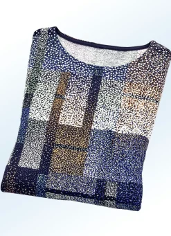 Best Shirt mit farbbrillantem Inkjet-Druck in 2 Farben Damen Langarm