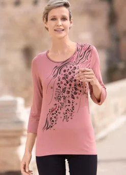 Sale Shirt mit Flatlock-Naht in 2 Farben Damen Kurzarm