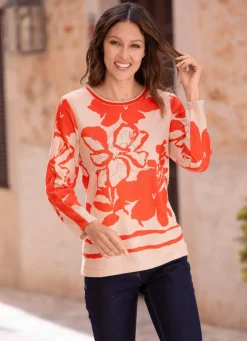 Sale Shirt mit Flatlocknähten in 2 Farben Damen Langarm