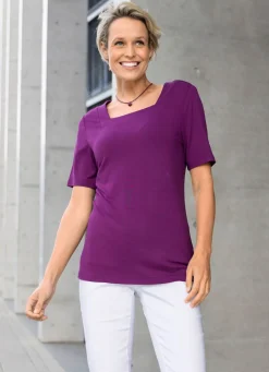 Damen Mona Kurzarm<Shirt mit Karree-Ausschnitt