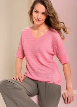 Damen Mona Kurzarm<Shirt mit kurzen Fledermausärmeln