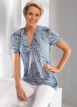 Damen Mona Kurzarm<Shirt mit raffinierter Ausschnittlösung