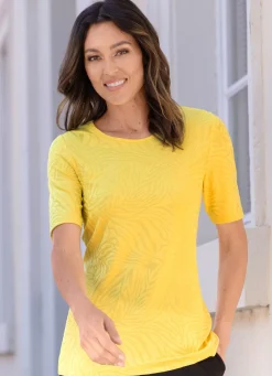 Clearance Shirt mit Rundhals Damen Kurzarm