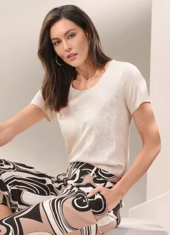 Best Shirt mit Seitenschlitzen Damen Kurzarm