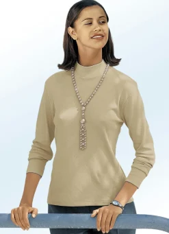 New Shirt mit Stehkragen Damen Langarm|Basics