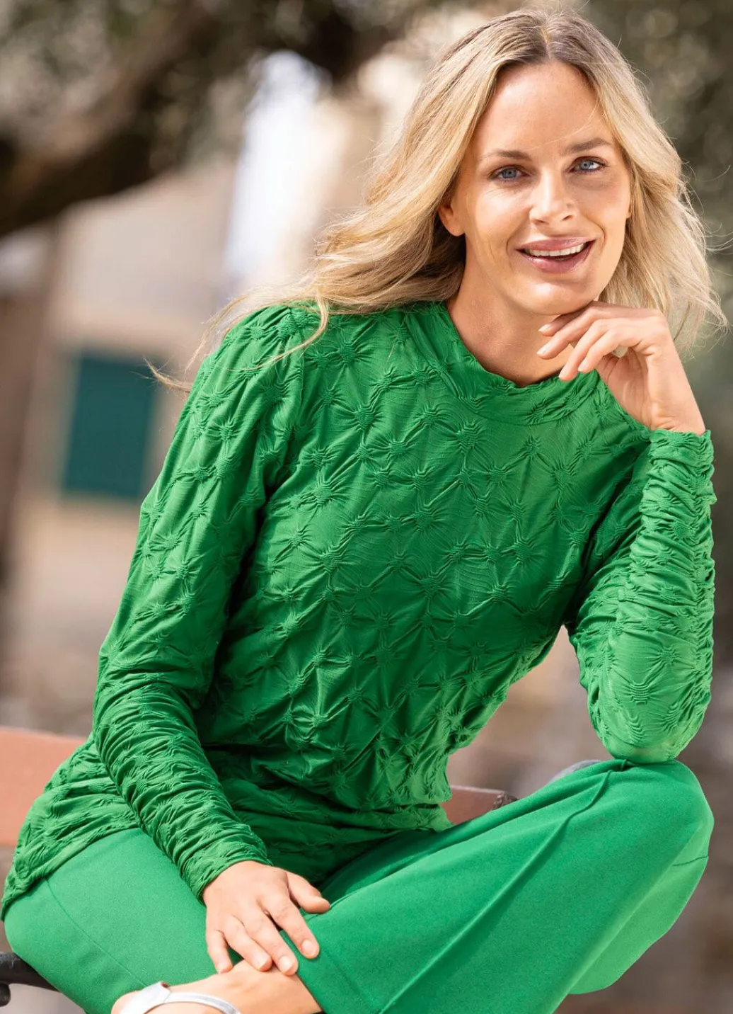 Hot Shirt mit Stehkragen in 5 Farben Damen Langarm