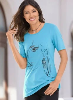 Shirt mit Strasszier Damen Shirts Mit Strass|Kurzarm