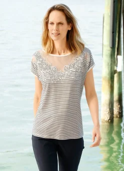 New Shirt mit tollem Ringeldessin Damen Kurzarm