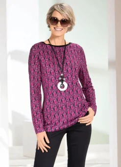 Discount Shirt mit U-Boot-Ausschnitt Damen Langarm