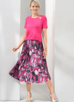 Damen Mona Kurzarm<Shirt mit Zierring