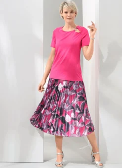 Damen Mona Kurzarm<Shirt mit Zierring