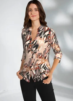 Damen Mona Blusen<Shirtbluse mit farbbrillantem Druck