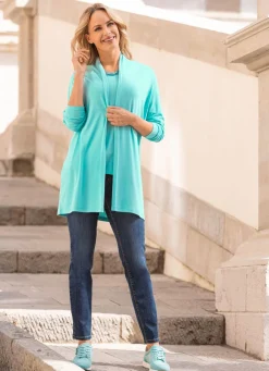 Clearance Shirtjacke in verschlussloser Form Damen Shirtjacken