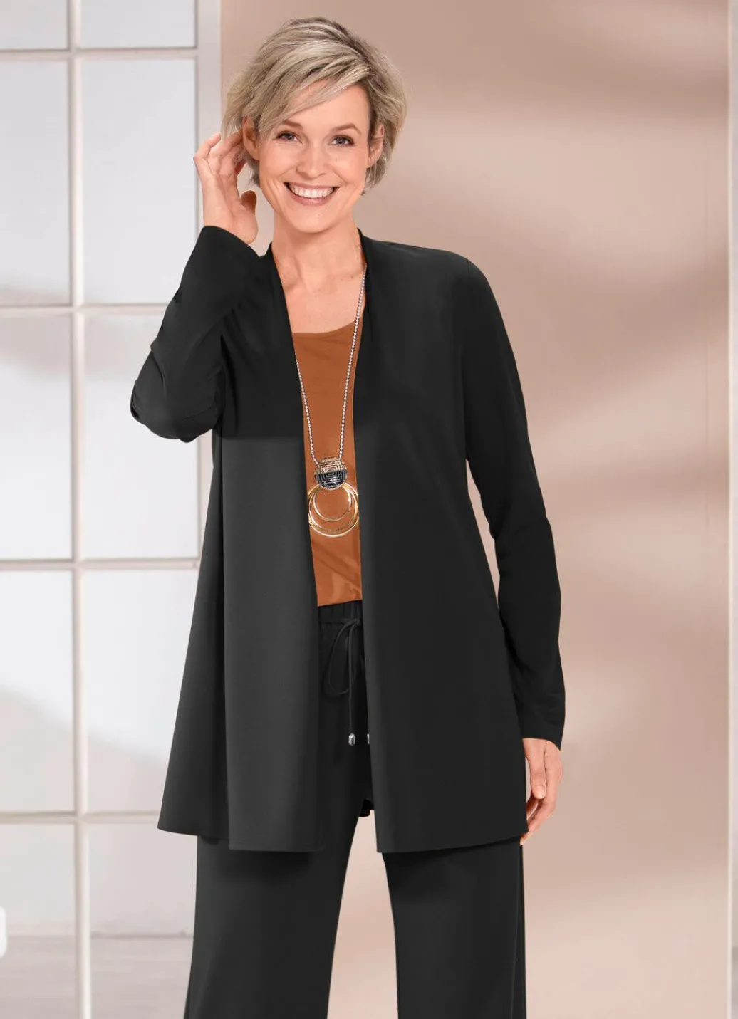 Outlet Shirtjacke in verschlussloser Form in 4 Farben Damen Shirtjacken